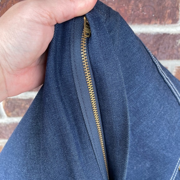 NWT Men’s Round House Dark Wash Carpenter Style Zipper Fly Overalls Size 48x30 - Picture 11 of 15